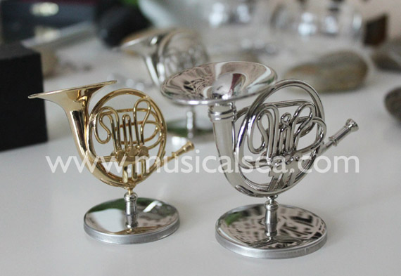 Miniature Golden French horn Musical Instrument